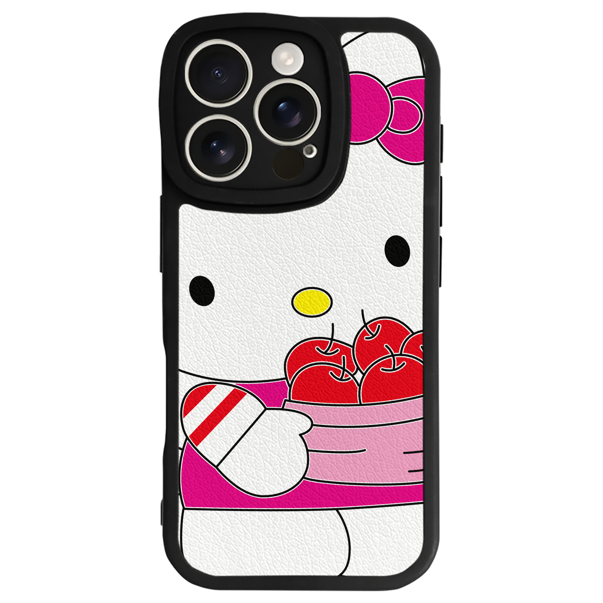 （画像用） Hello Kitty ハローキティ 【iPhone 16シリーズ対応】シリコンスマホケース（レザー調） 材質：シリコン
